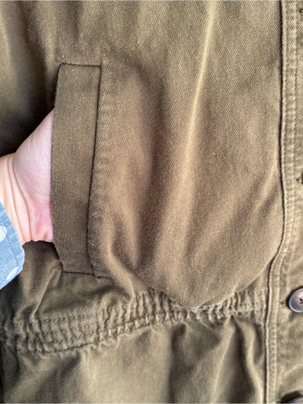 Olive Green Button-Front Utility Jacket - Picture 4 of 11